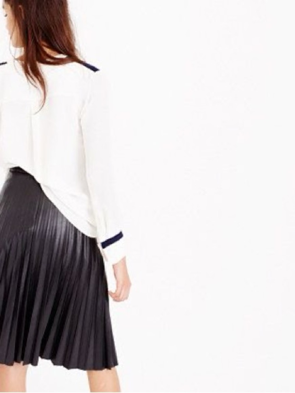 J.Crew Faux Leather Pleated Skirt in Black - EUC - Picture 7 of 15